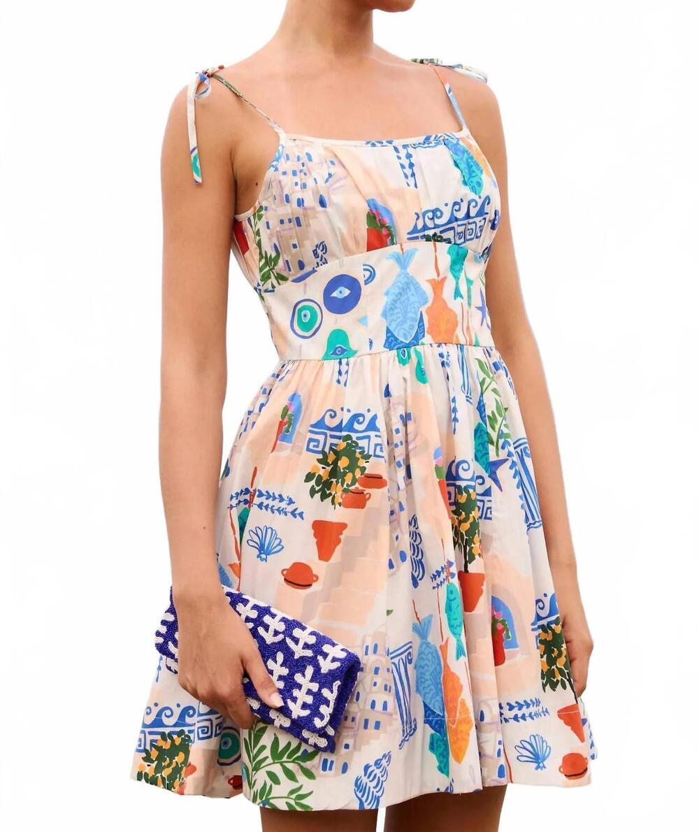 NEW OLIPHANT scarlett dress in corfu blue